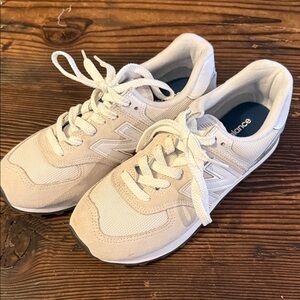 New Balance Cream and Gray Sneakers
